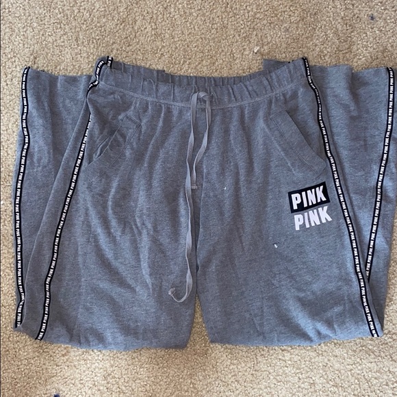 PINK gray sweatpants - Picture 2 of 9